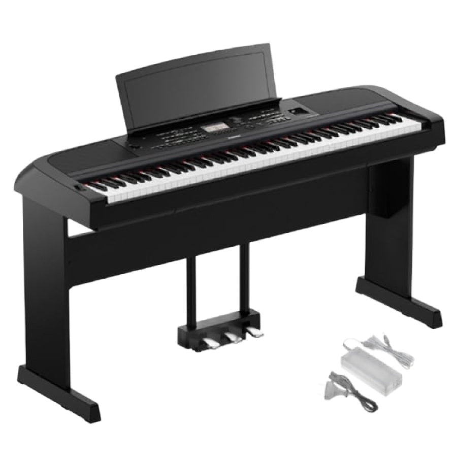 Yamaha DGX-670B 88-Keys Portable Digital Grand Piano With Stand L300, Pedal LP1B and Adaptor PA300C