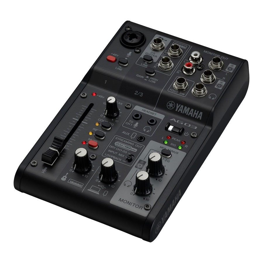 Yamaha AG03MK2 3-channel Live Streaming Mixer with USB Audio Interface - Black