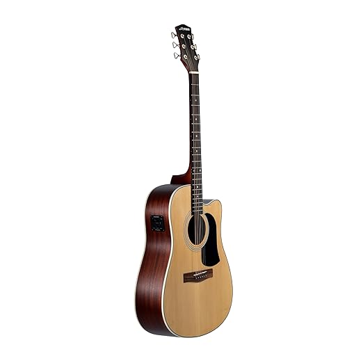 M-STUDIO M3000S E 41-Inch Electro-Acoustic Guitar, Natural Finish, with Padded Bag