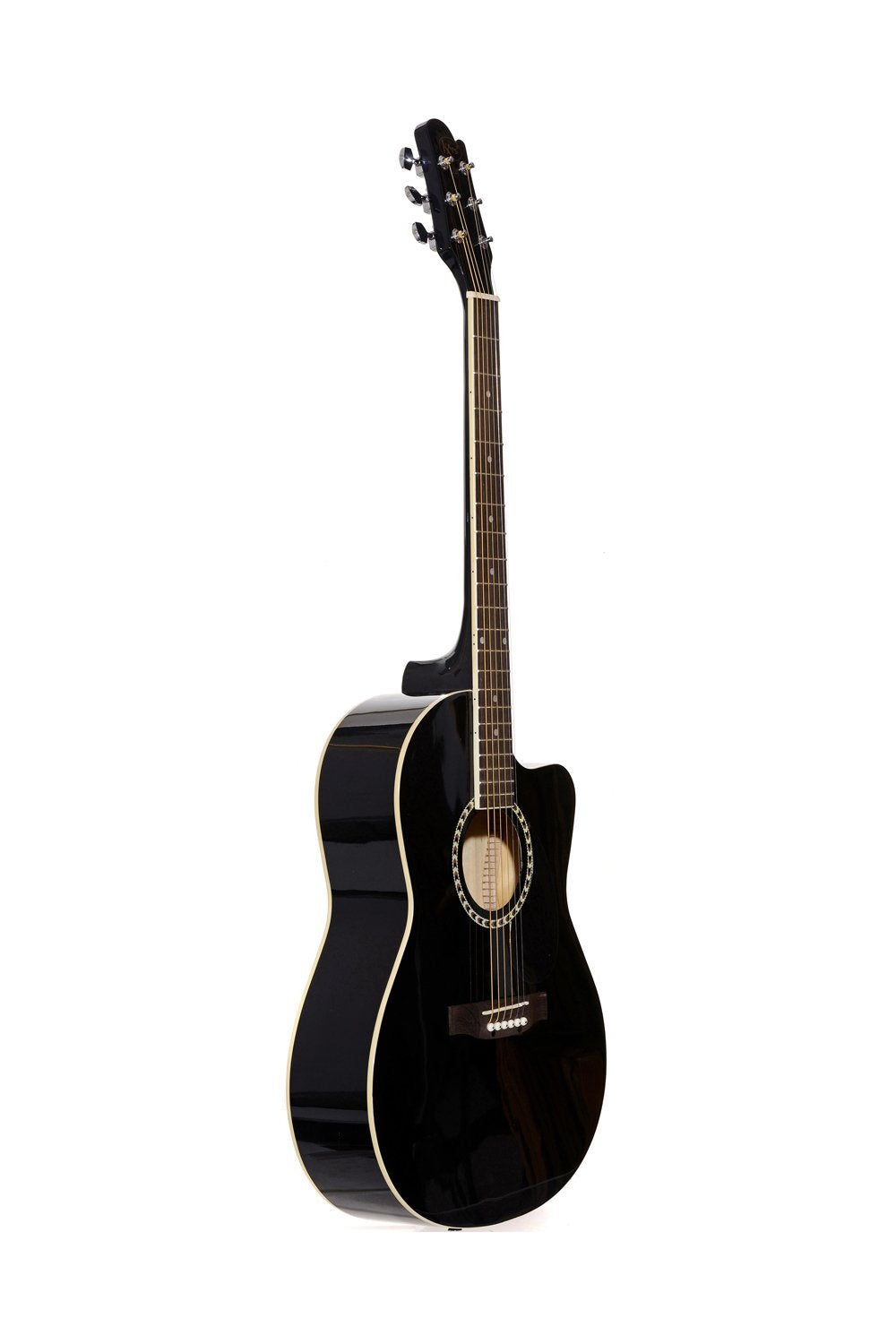 Kaps ST - 10AC, 6-Strings Rose Wood Acoustic Guitar, Right-Handed, Black,
