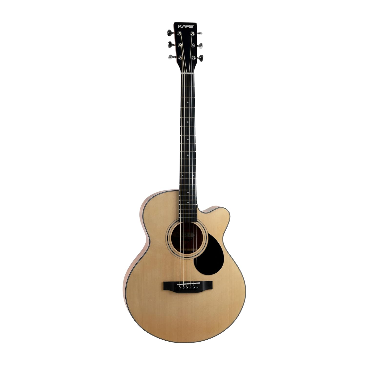 KAPS K400C S NT 40-Inch Cutaway Acoustic Guitar – Laminated Sitka Spruce Top, Mahogany Back & Sides, Rosewood Fingerboard, Open Pore Natural Finish with Padded Bag