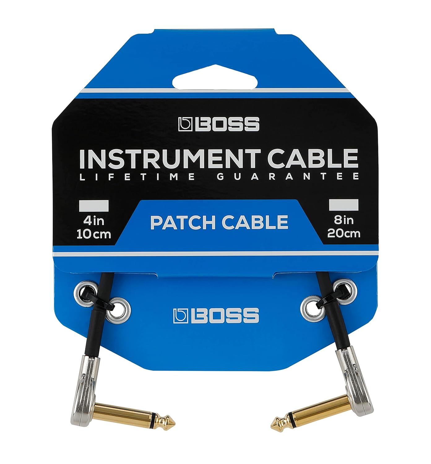 BOSS 4 Inch – Space-Saving Pedal Patch Cable with Slimline Pancake Plugs for pedalboards (BPC-4)