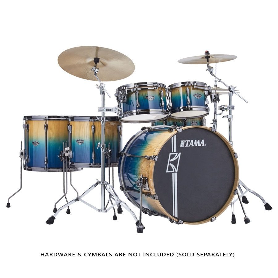 Tama Superstar Hyper-Drive 6pcs Acoustic Drum Shell Pack ML62HZBS-PPFP - Sapphire Fade Lacebark Pine