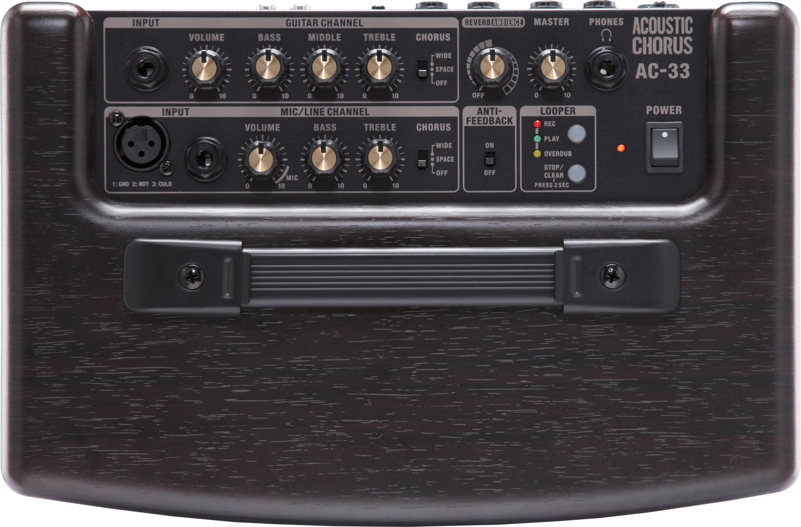 Roland AC-33 RW 30-Watt Battery Powered Black Portable Acoustic Amp