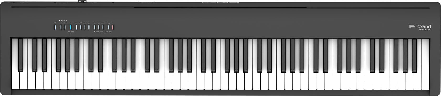 ROLAND FP-30X BLACK 88-KEYS DIGITAL PIANO WITH STAND KSC70 BK