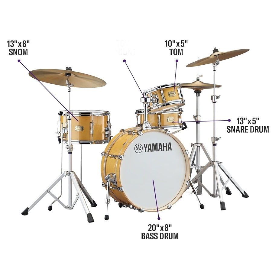 Yamaha SBP0F4H Stage Custom Hip Acoustic Drum Kit With Hardware - Natural Wood