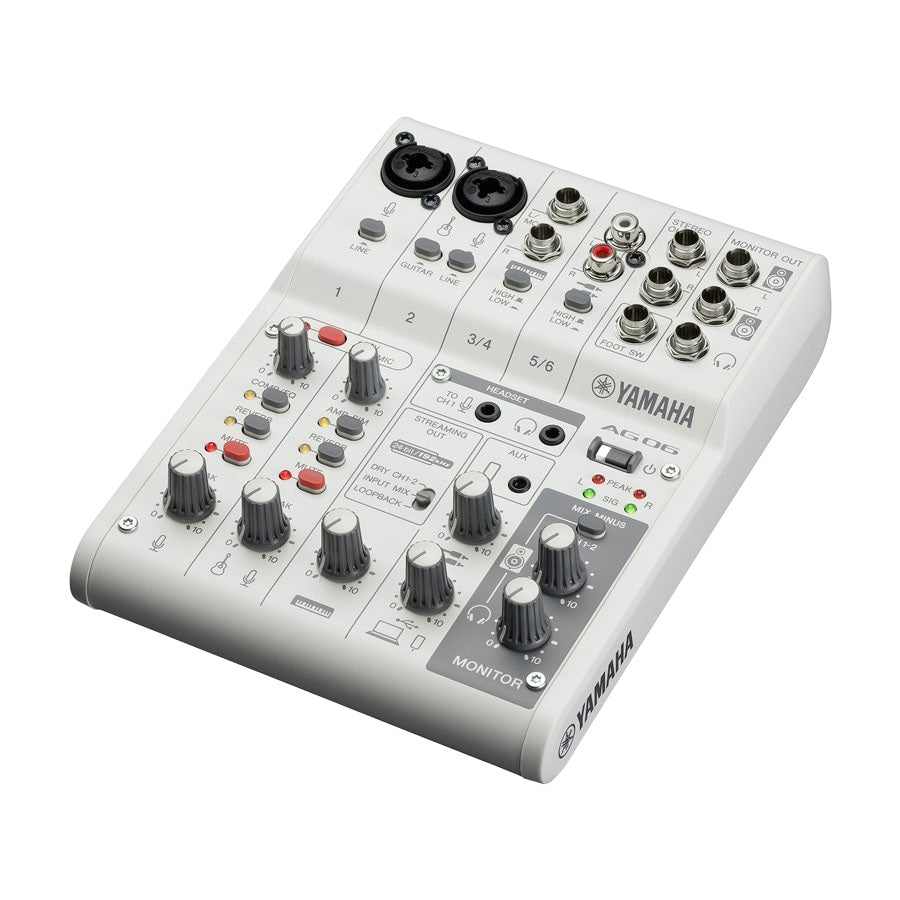 Yamaha AG06MK2 Live Streaming Mixer White