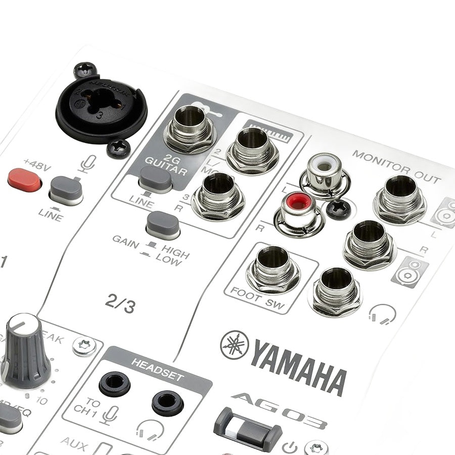 Yamaha AG03MK2 3-channel Live Streaming Mixer with USB Audio Interface - White