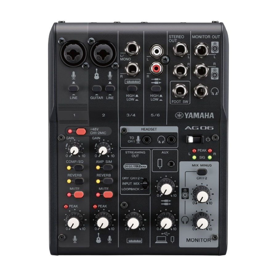 Yamaha AG06MK2 Live Streaming Mixer Black