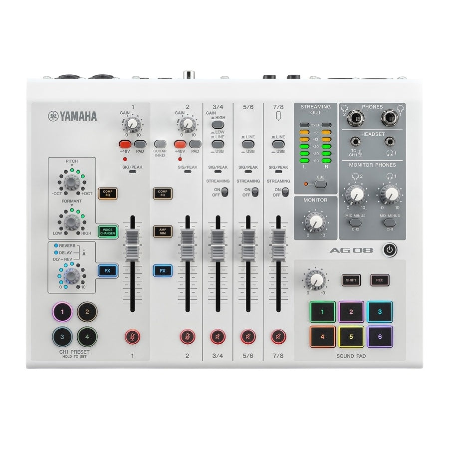 Yamaha AG08 Live Streaming Mixer - White