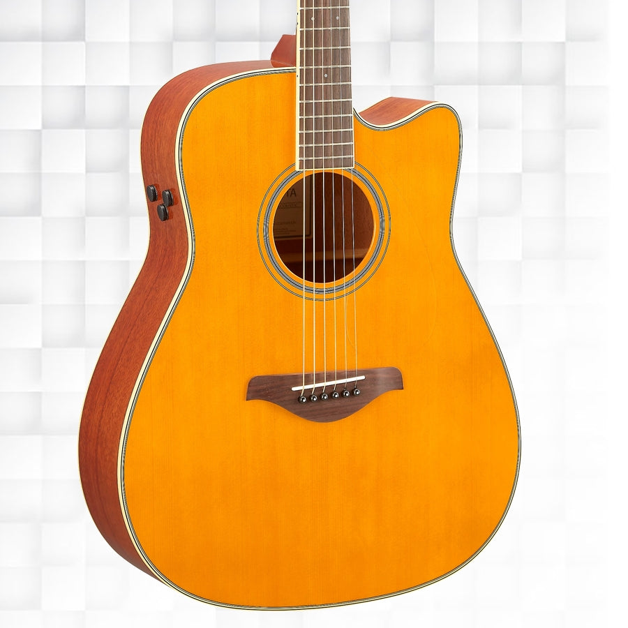Yamaha FGC-TA TransAcoustic Cutaway Guitar - Vintage Tint