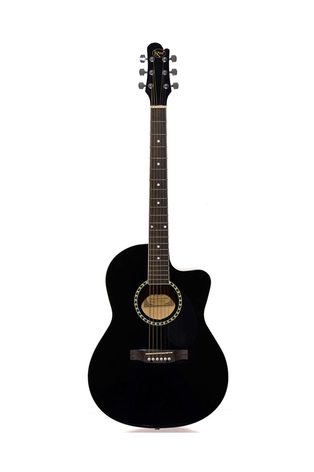 Kaps ST - 10AC, 6-Strings Rose Wood Acoustic Guitar, Right-Handed, Black,