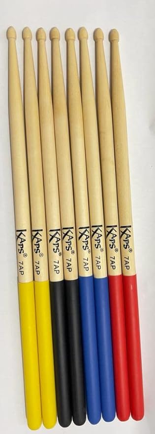 KAPS Drum Stick With grip maple Wooden tip 5BP (BLUE)