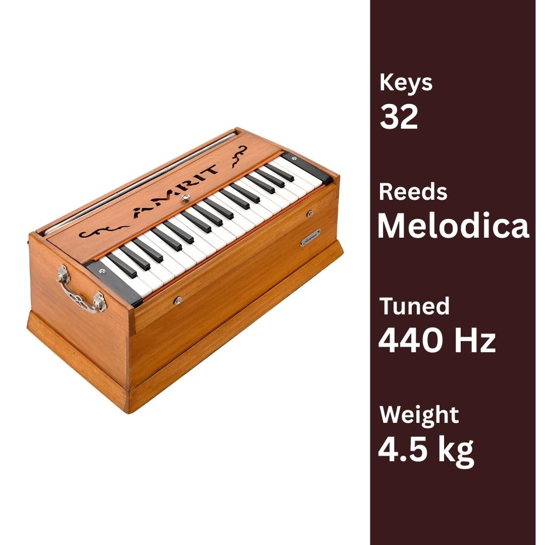 AmritVaani 32Key Professional Portable Harmonium With ShrutiBox With Bag