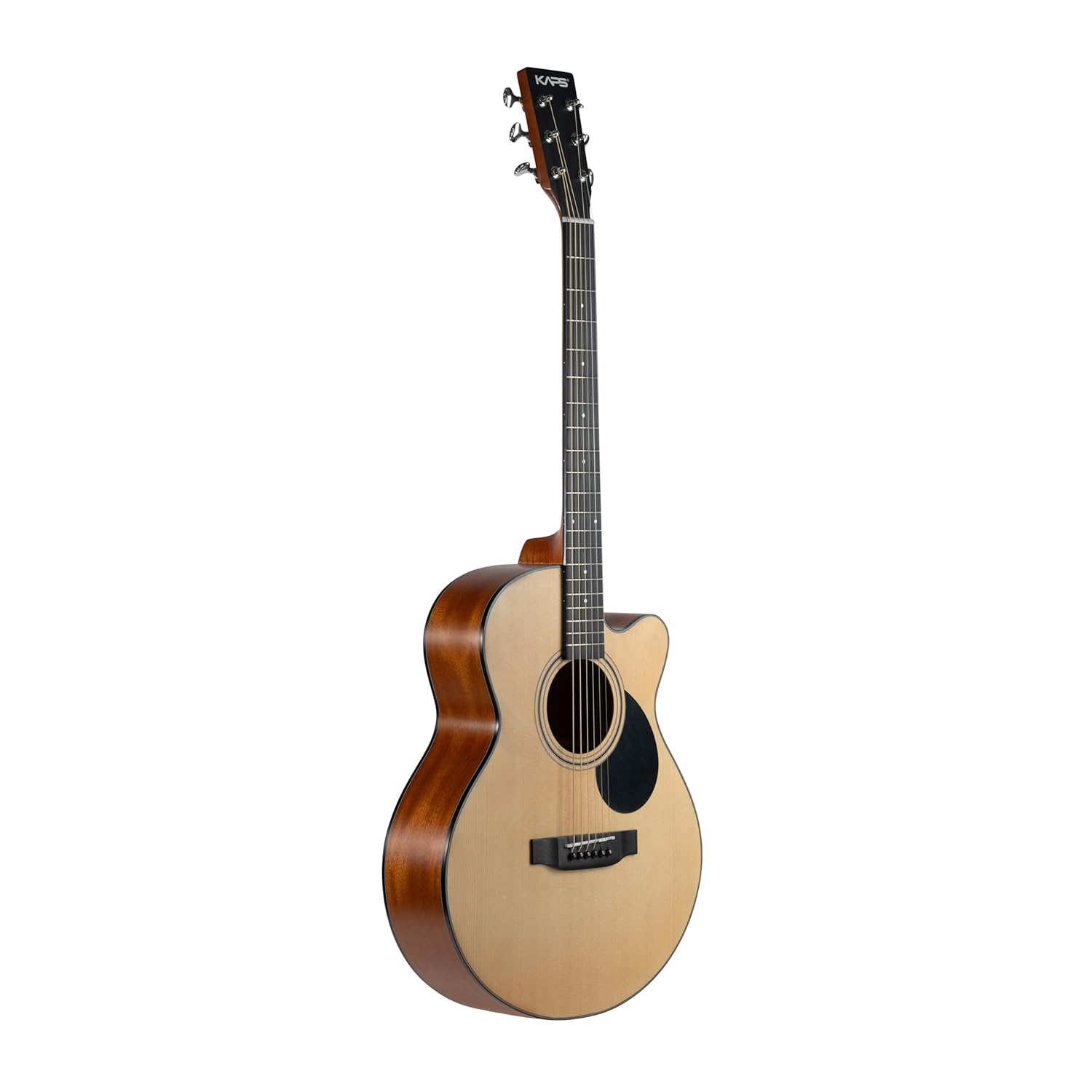 KAPS K400C S NT 40-Inch Cutaway Acoustic Guitar – Laminated Sitka Spruce Top, Mahogany Back & Sides, Rosewood Fingerboard, Open Pore Natural Finish with Padded Bag