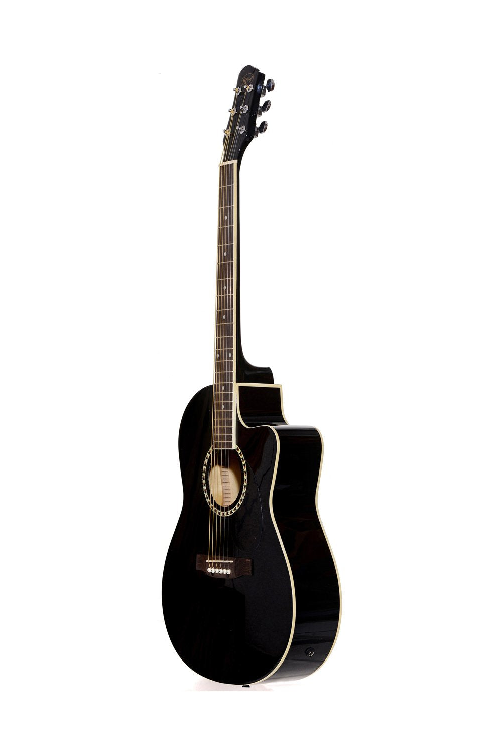 Kaps ST - 10AC, 6-Strings Rose Wood Acoustic Guitar, Right-Handed, Black,