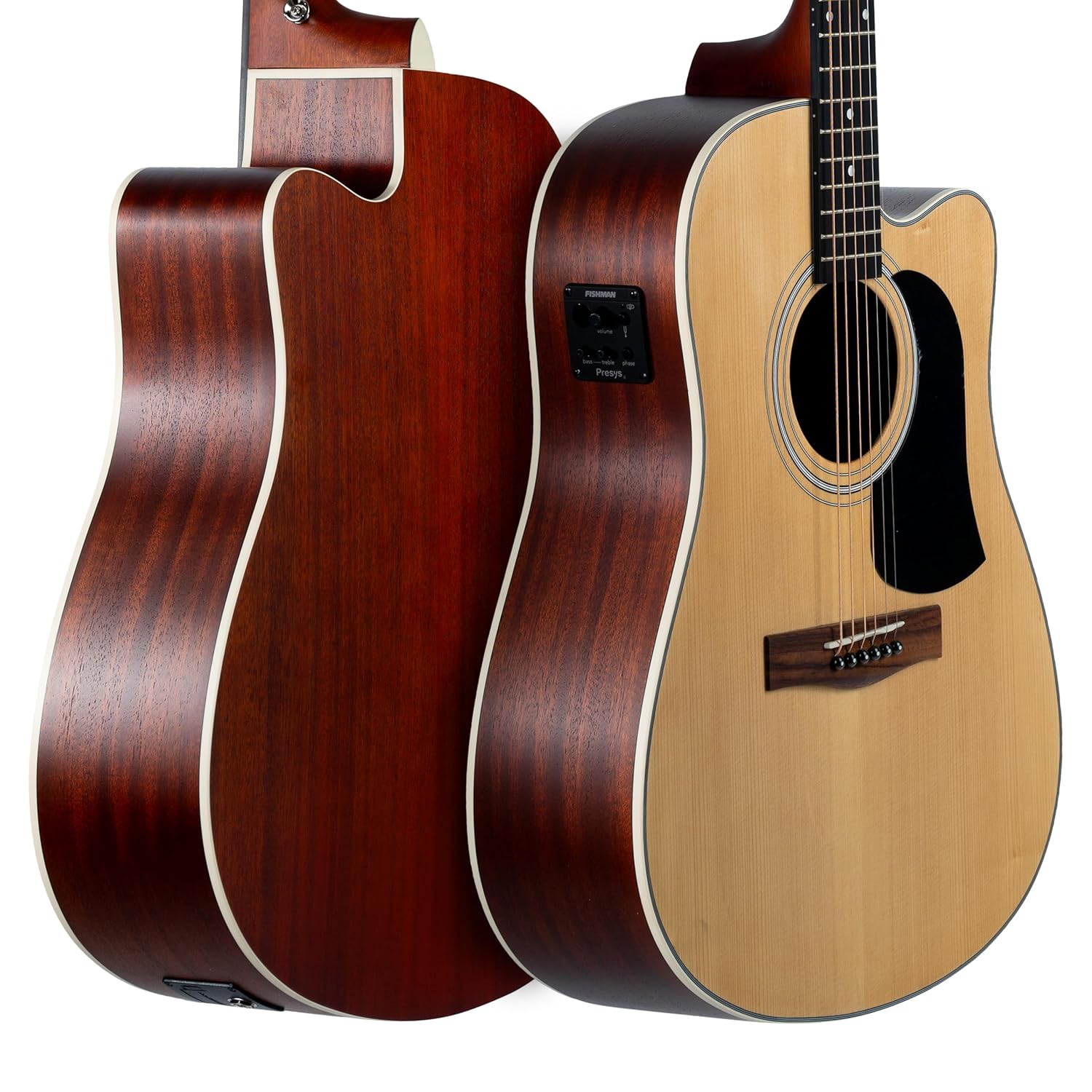 M-STUDIO M3000S E 41-Inch Electro-Acoustic Guitar, Natural Finish, with Padded Bag