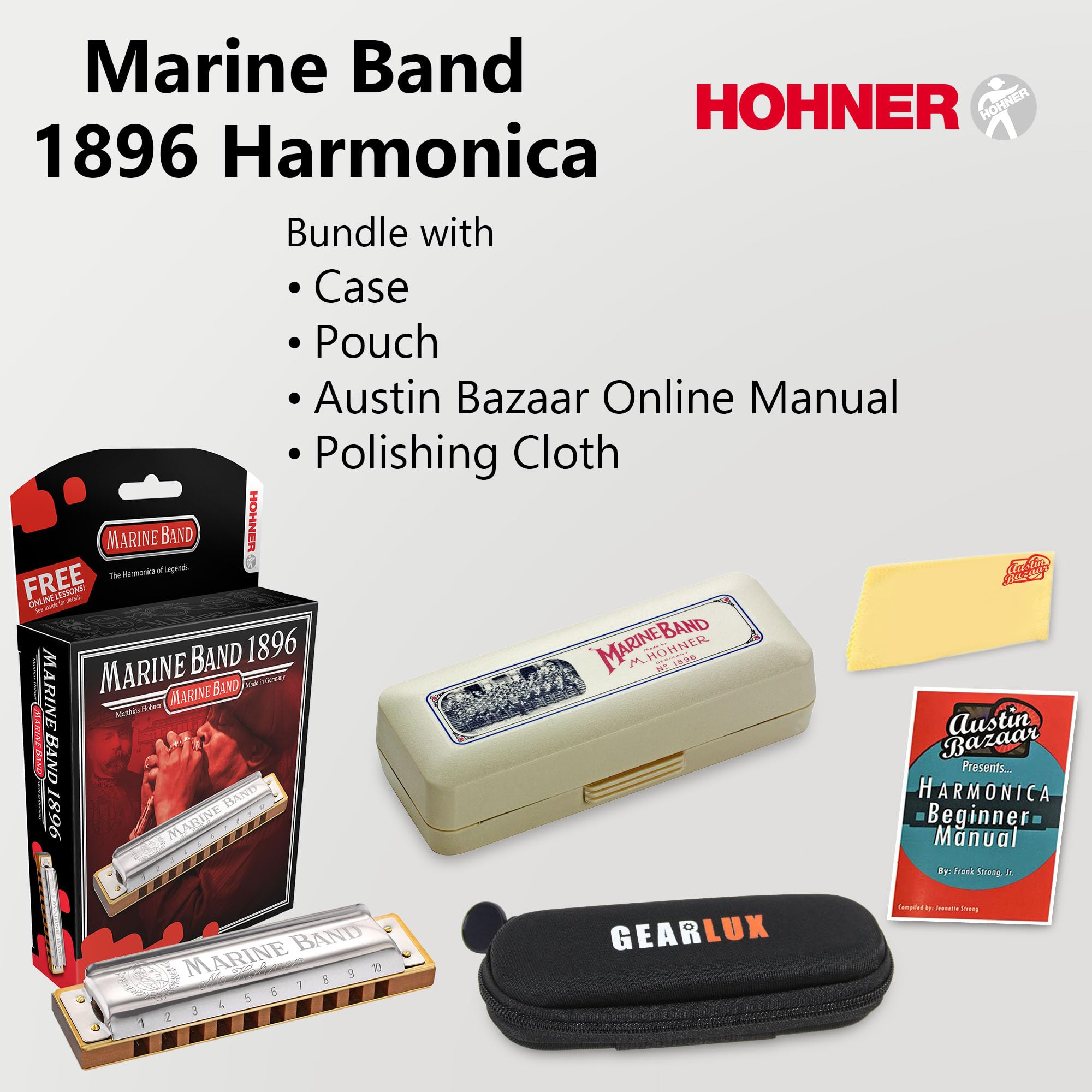 Hohner Harmonica Marine Band 1896 Key C M189693P Germany