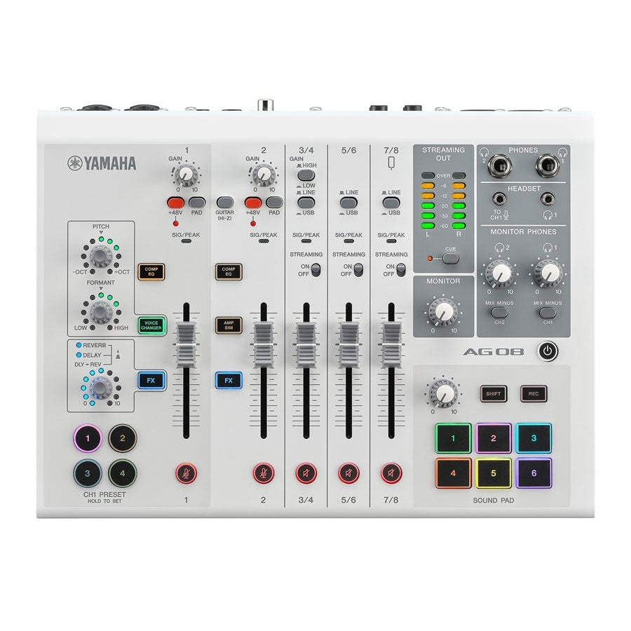 Yamaha AG08 Live Streaming Mixer - White