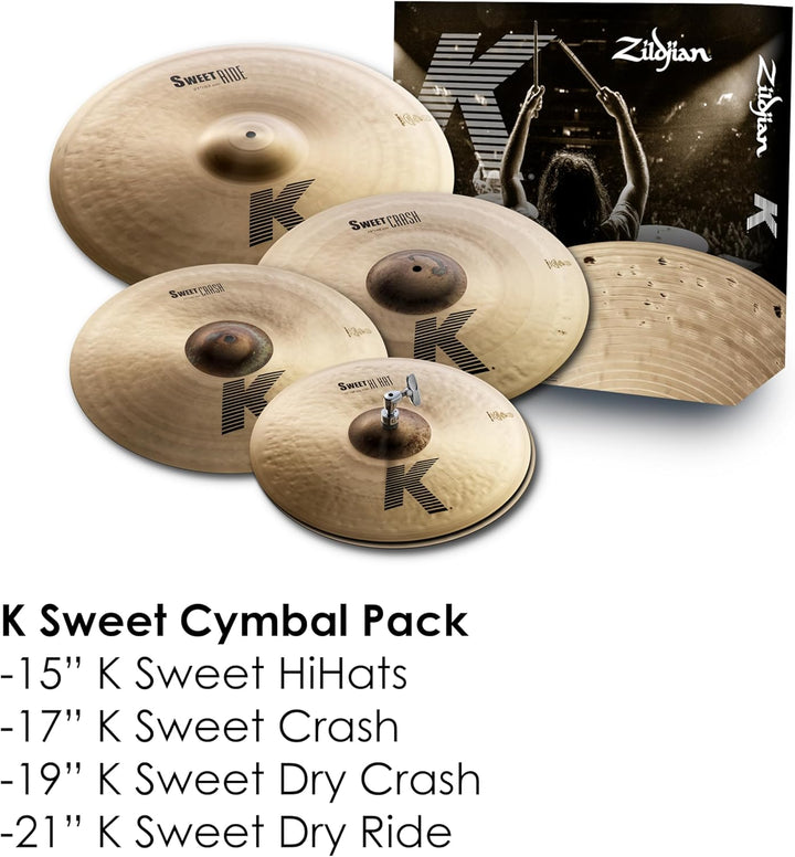 Zildjian Company K Sweet Cymbal Set - 15/17/19/21 inch