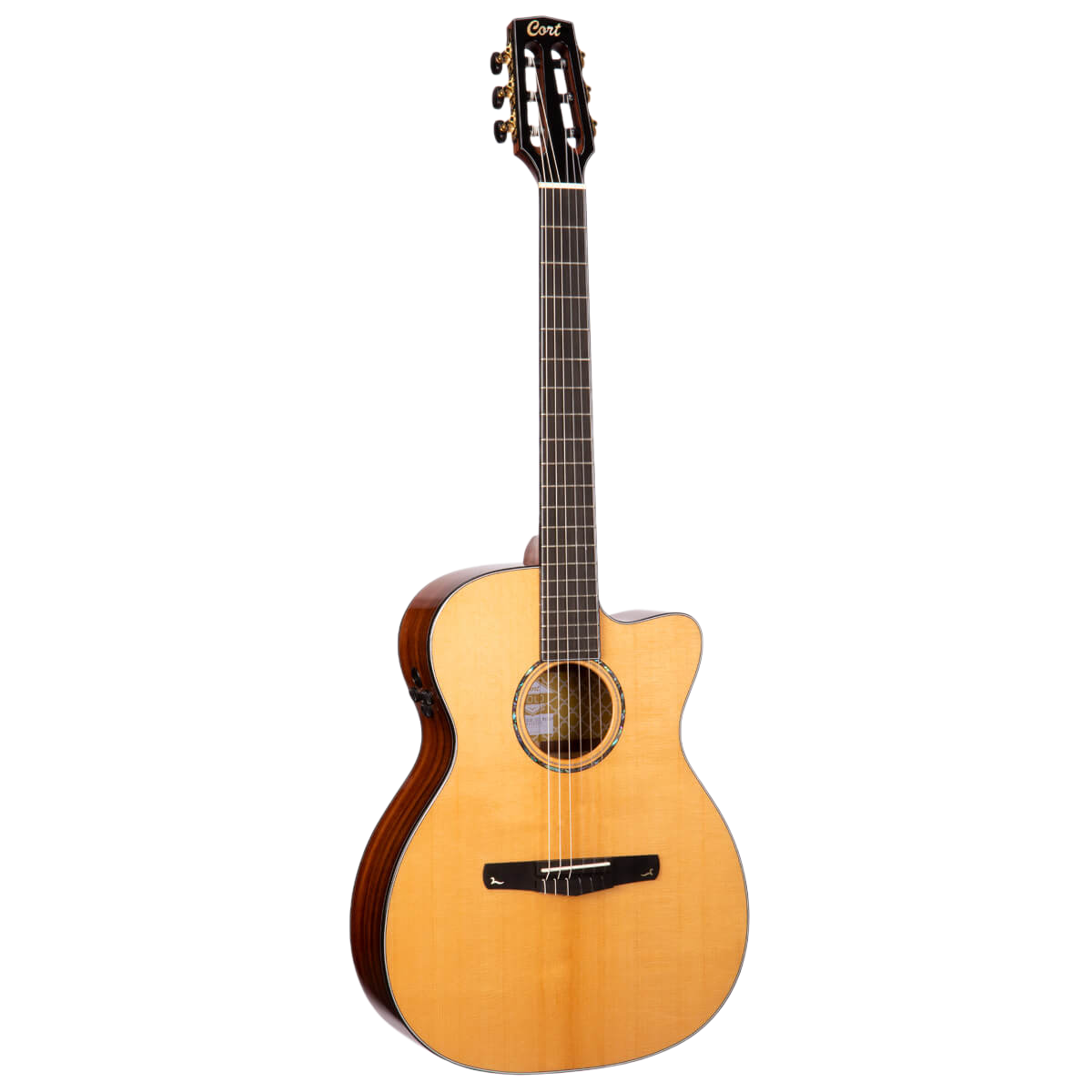 Cort GOLD-OC8 NAT Nylon Classical Guitar W/Cutaway Electronics