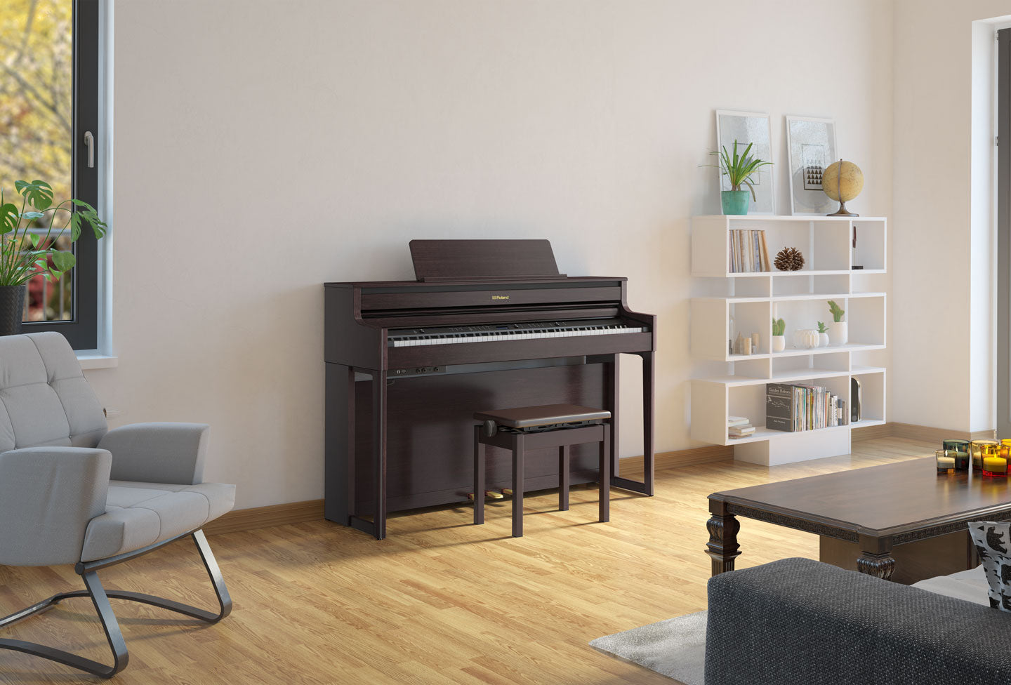 Roland HP704 Digital Piano with Stand KSH 704 Dark Rosewood