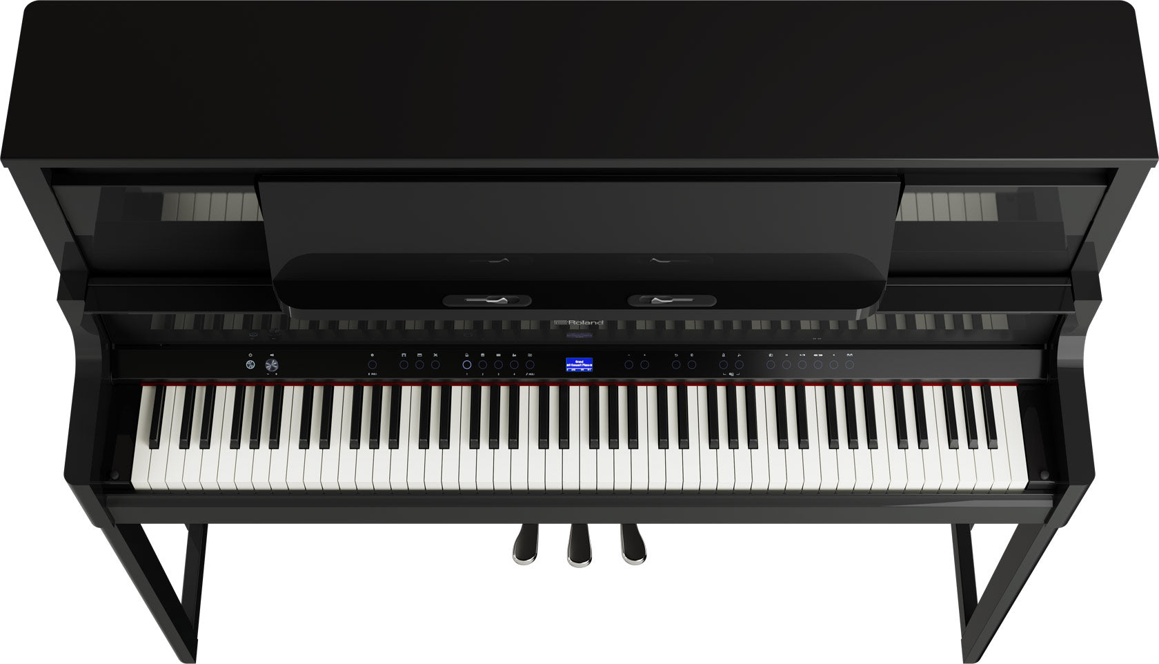 Roland LX-9 PE Upright Piano with KLS 9 - Polished Ebony