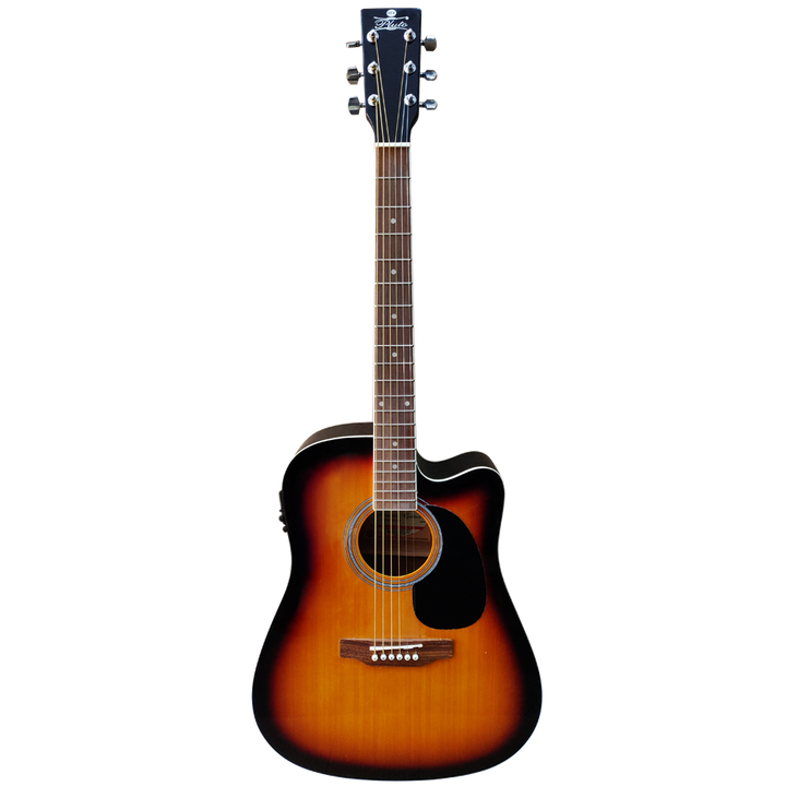 Pluto Semi Acoustic Guitar 101 Series Dreadnought Cutaway W/ Fishman Isys HW41CE-101FSP