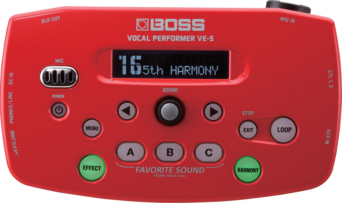 Boss VE-5 Vocal Performer Effect Processor (White & Red)